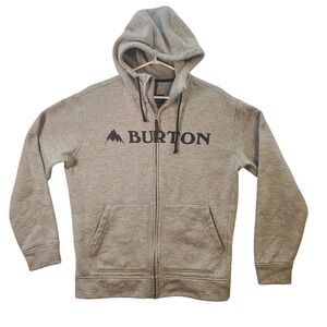 Burton Oak Full-Zip Hoodie Mens Small Gray Heather Fleece Jacket